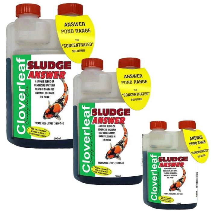 Cloverleaf Sludge Answer 1 litre Pond Sludge Treatment Finest Aquatics